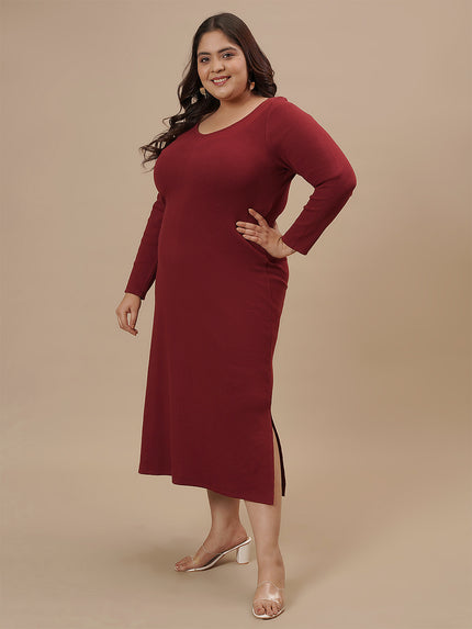 Red Plus Size Bodycon Maxi Dress