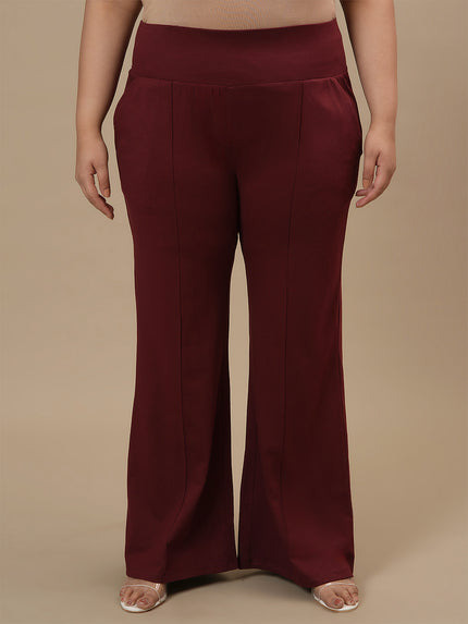 Red Plus Size Flare Pants