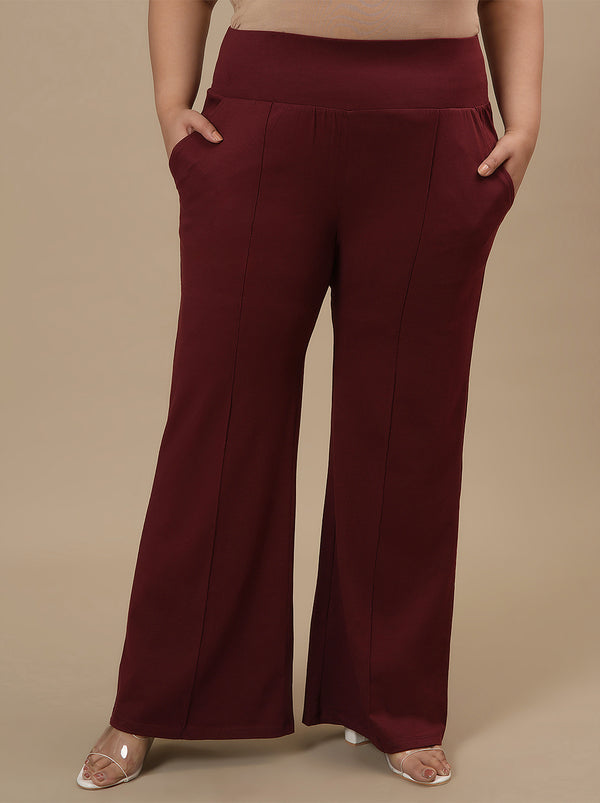 Red Plus Size Flare Pants