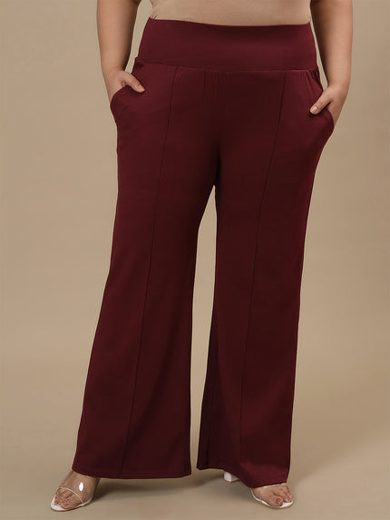 Red Plus Size Flare Pants