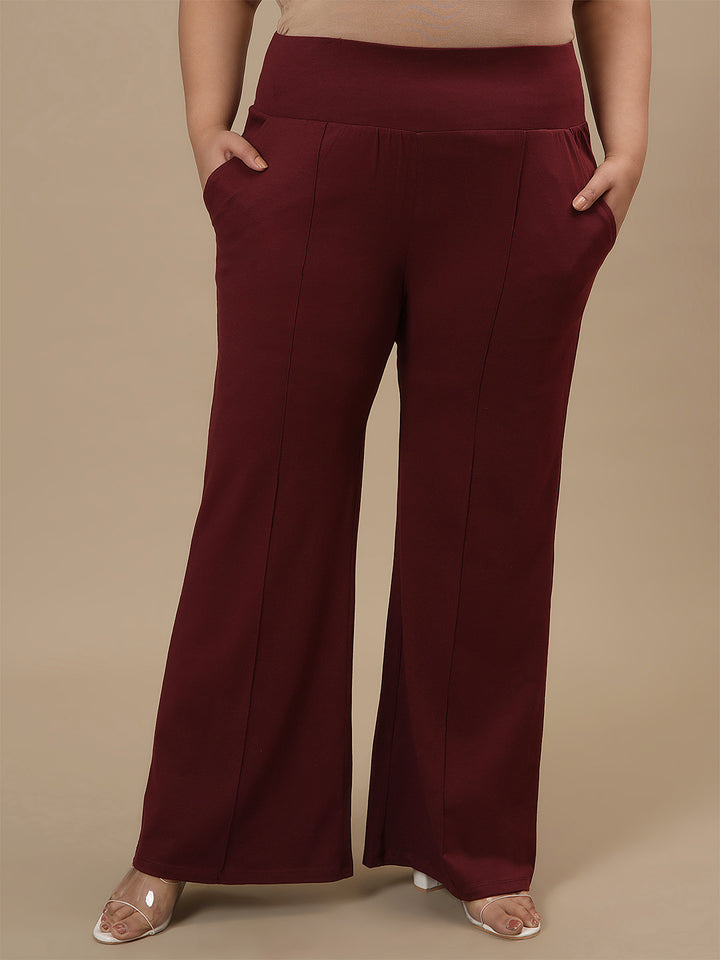 Red Plus Size Flare Pants