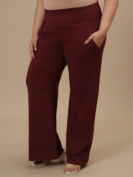 Red Plus Size Flare Pants