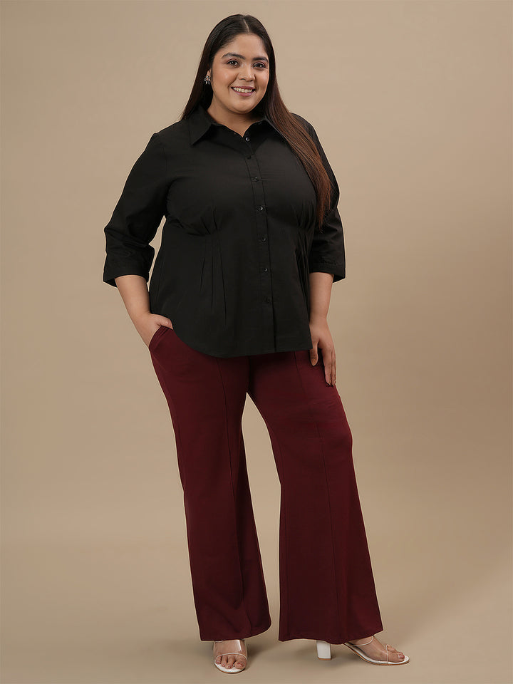 Red Plus Size Flare Pants