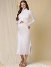 Bodycon Maternity Zipless Dress- White