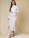 Bodycon Maternity Zipless Dress- White