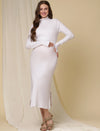 Bodycon Maternity Zipless Dress- White