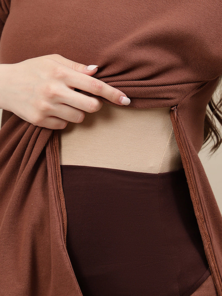 Maternity Bootcut Lounge Pants- Brown