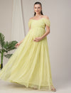 Romantic Tulle Maternity Maxi Dress- Pastel Green