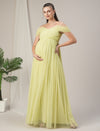 Romantic Tulle Maternity Maxi Dress- Pastel Green