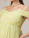 Romantic Tulle Maternity Maxi Dress- Pastel Green