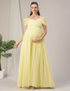 Romantic Tulle Maternity Maxi Dress- Yellow