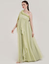 Ruffle Maternity Gown with Detachable Trail
