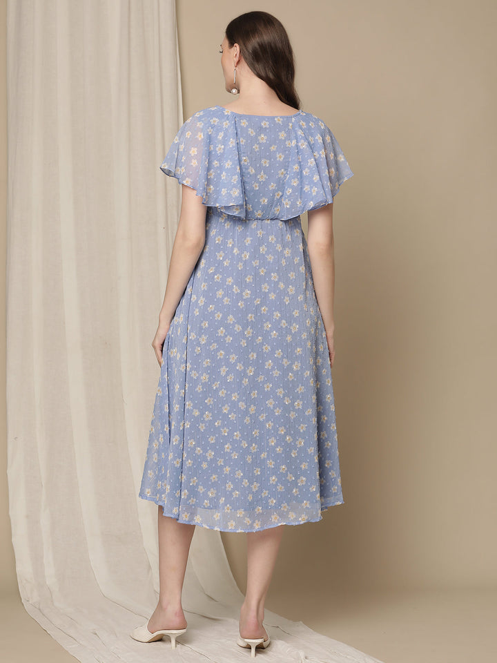 Ruffle Sleeve Nursing Dress