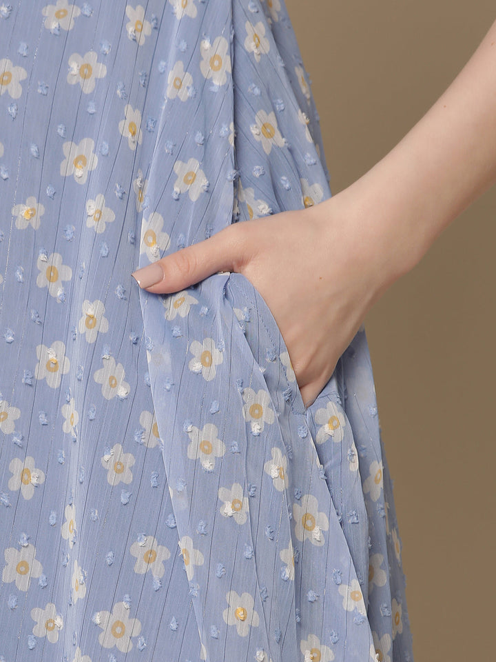 Ruffle Sleeve Nursing Dress