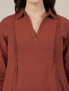 Rust Kurta Palazzo Maternity & Nursing Co-ord Set