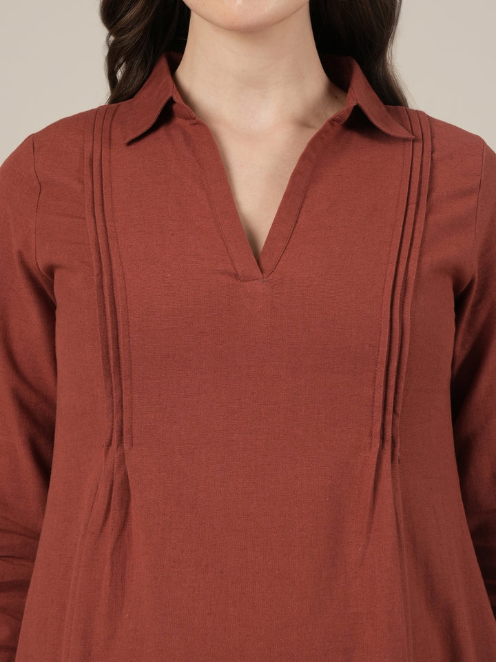 Rust Kurta Palazzo Maternity & Nursing Co-ord Set