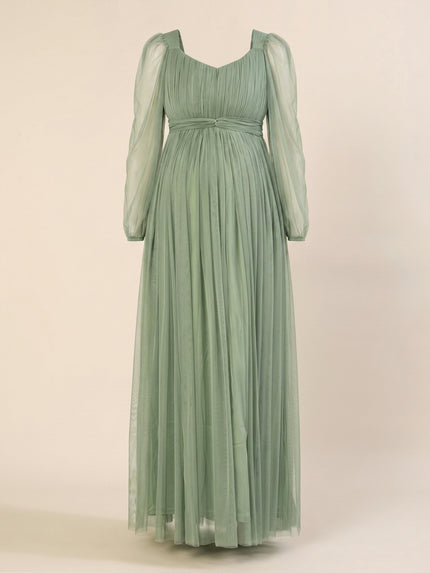 sage green maternity dress long sleeve SHEIN Elegant Sage Green Maternity Dress,Autumn Casual Side Slit Fitted Long  Sleeve Pregnancy Dress For Photoshoot,Christmas Costumes Pregnant Dress