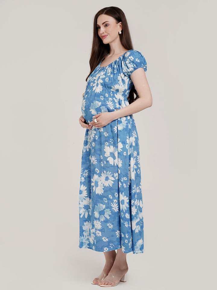 Sky Blue Maternity Dress