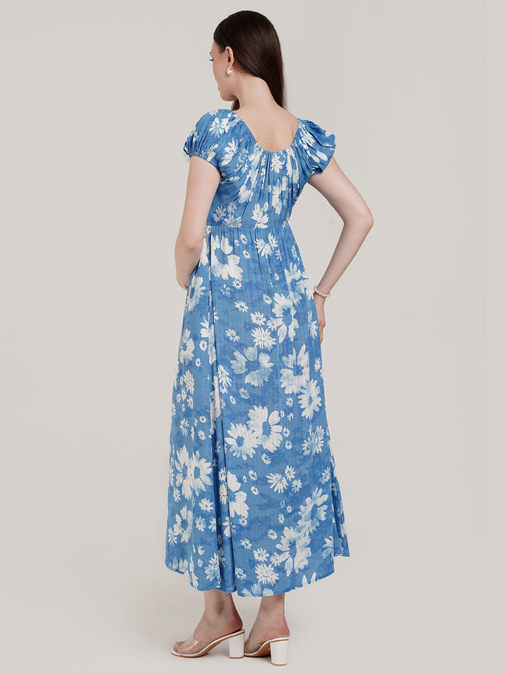 Sky Blue Maternity Dress