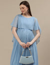 Sky Blue Maternity Long Gown Dress