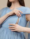 Sky Blue Maternity Long Gown Dress