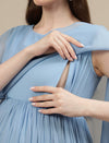 Sky Blue Maternity Long Gown Dress