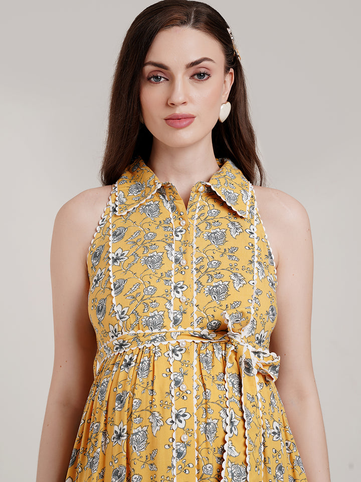 Sleeveless Maternity Maxi Dress