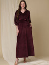 Velvet Maternity Maxi Dress- Purple