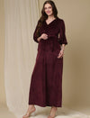 Velvet Maternity Maxi Dress- Purple