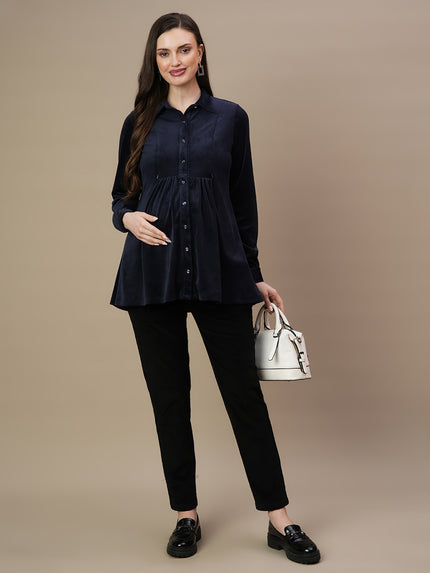 Velvet Maternity Tunic Top