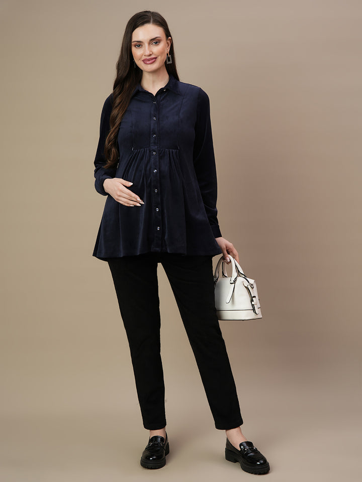 Velvet Maternity Tunic Top