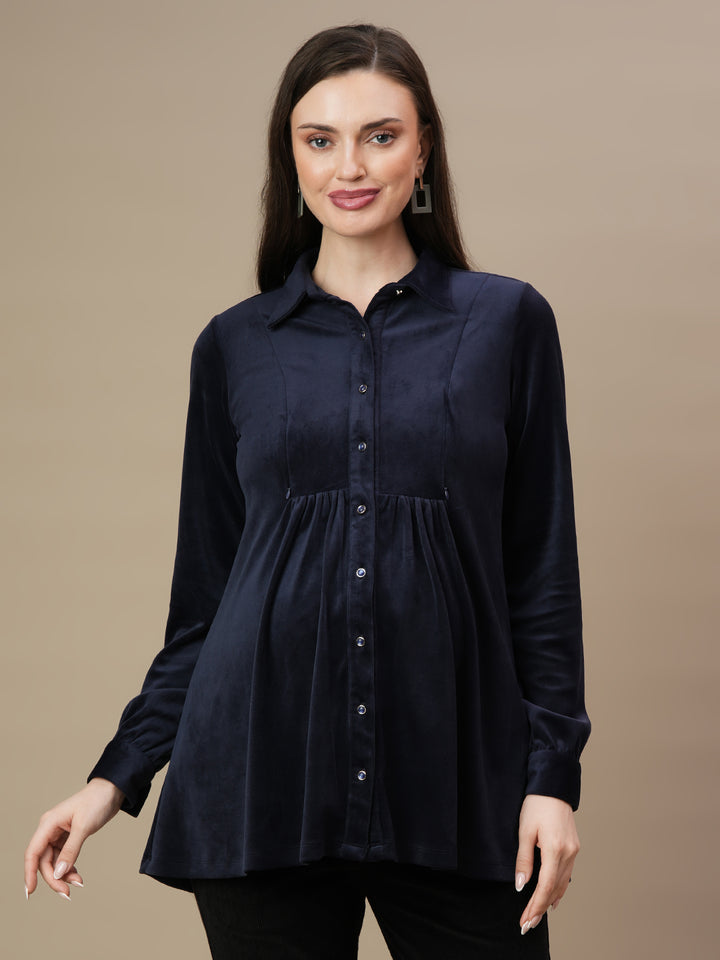Velvet Maternity Tunic Top