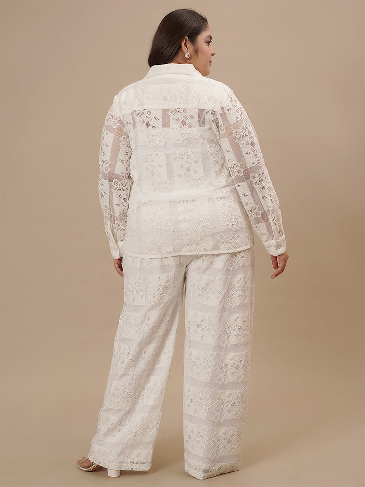 White Lace Plus Size Co-Ord Set