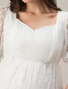 Maternity & Nursing White Lace Sweetheart Midi Dress
