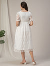 Maternity & Nursing White Lace Sweetheart Midi Dress