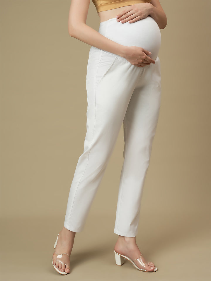 White Maternity Formal Dress Pants