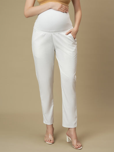 White Maternity Formal Dress Pants