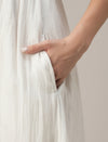 Maternity & Nursing White Cotton Ruched Maxi Dress