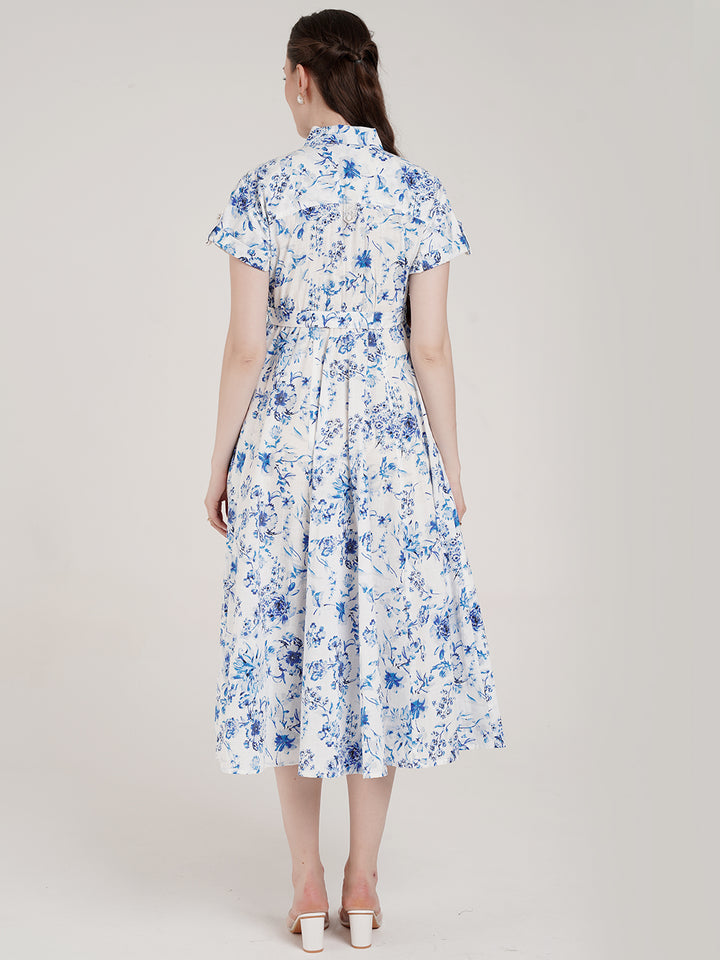 White Maternity Shirt Dress