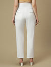 White Maternity Straight Trouser Pants