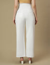 White Maternity Wide-leg Formal Trousers