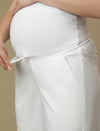 White Maternity Wide-leg Formal Trousers