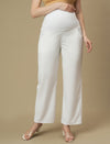 White Maternity Wide-leg Formal Trousers