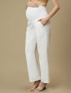 White Maternity Wide-leg Formal Trousers