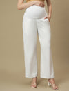 White Maternity Wide-leg Formal Trousers