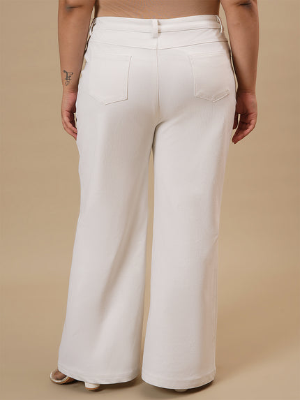 White Plus Size Bootcut Jeans