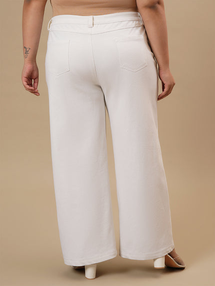 White Plus Size Wide Leg Jeans
