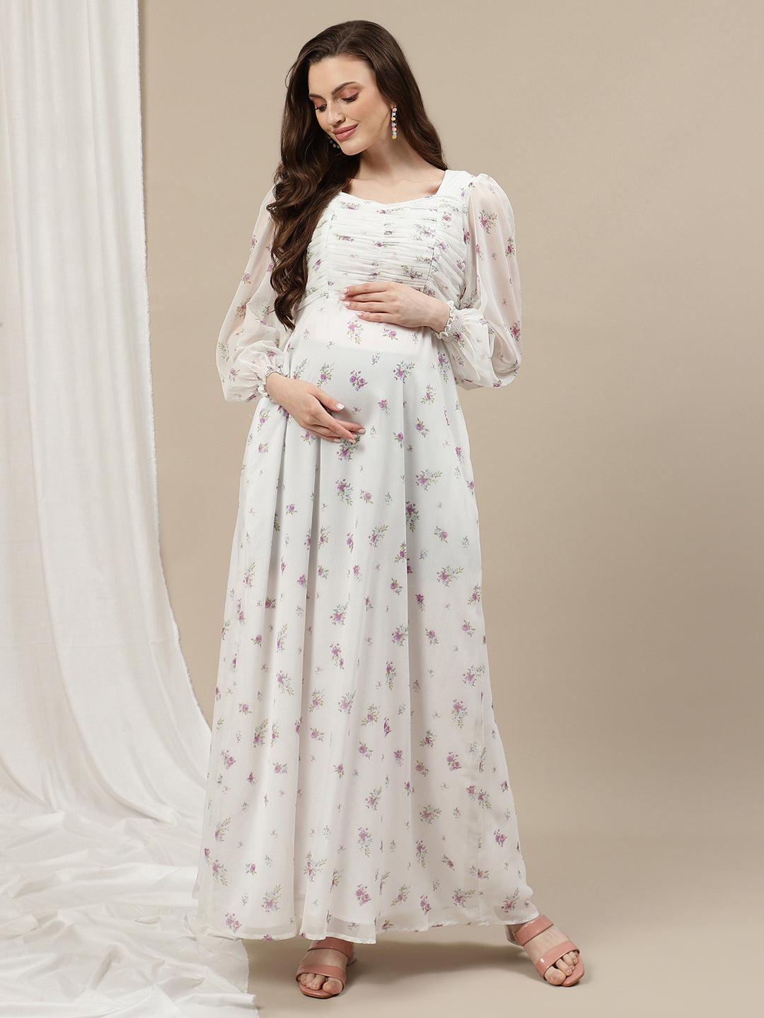 Buy Maternity Maxi Dress- White