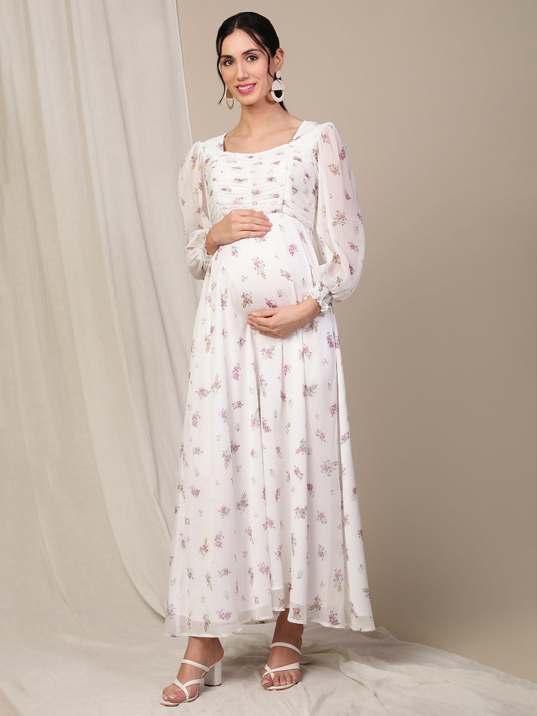 Buy Maternity Maxi Dress- White