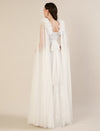 White Ruffle Maternity Maxi Party Gown Dress